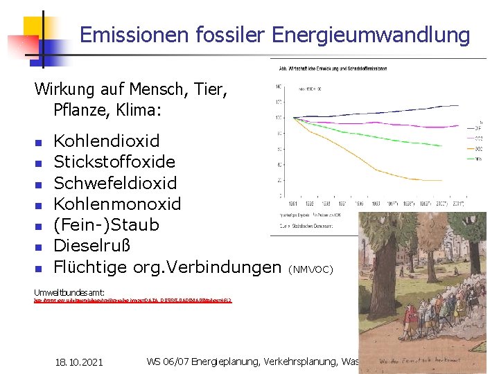 Emissionen fossiler Energieumwandlung Wirkung auf Mensch, Tier, Pflanze, Klima: n n n n Kohlendioxid