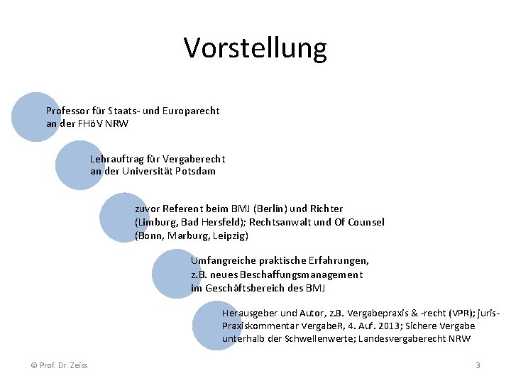 Vorstellung Professor für Staats- und Europarecht an der FHöV NRW Lehrauftrag für Vergaberecht an