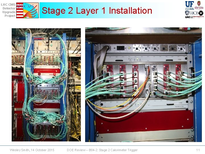 LHC CMS Detector Upgrade Project Stage 2 Layer 1 Installation Wesley Smith, 14 October