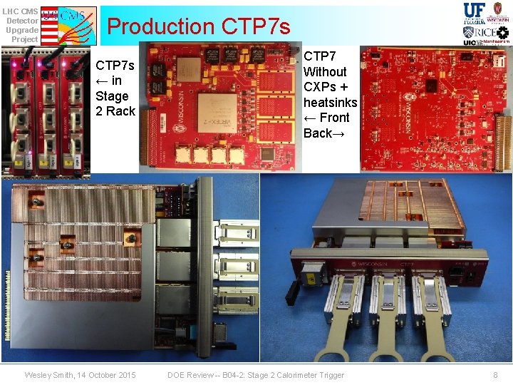 LHC CMS Detector Upgrade Project Production CTP 7 s ← in Stage 2 Rack