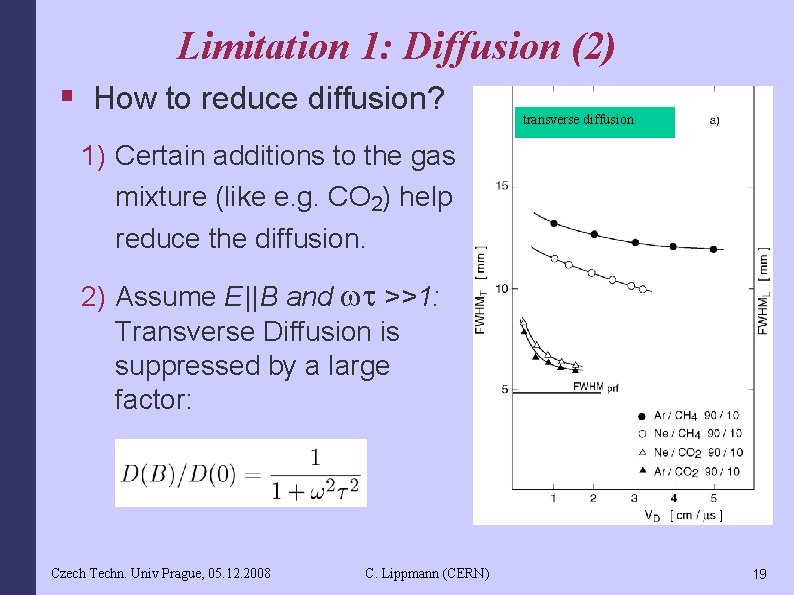 Limitation 1: Diffusion (2) § How to reduce diffusion? transverse diffusion 1) Certain additions