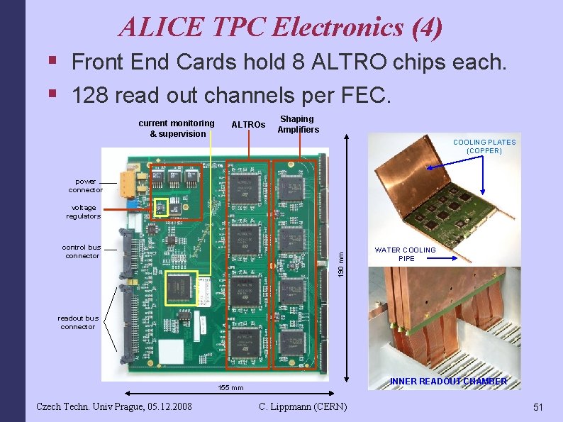 ALICE TPC Electronics (4) § Front End Cards hold 8 ALTRO chips each. §