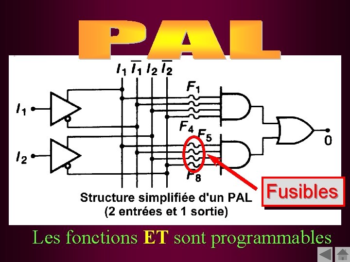 Fusibles Les fonctions ET sont programmables 