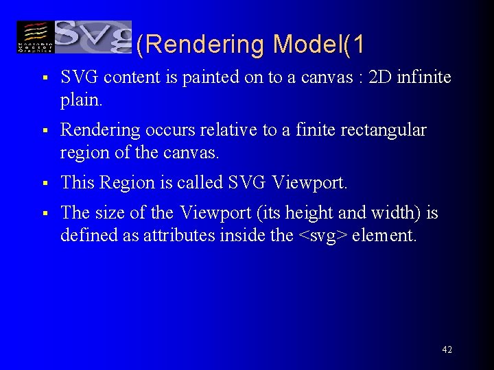 (Rendering Model(1 § SVG content is painted on to a canvas : 2 D