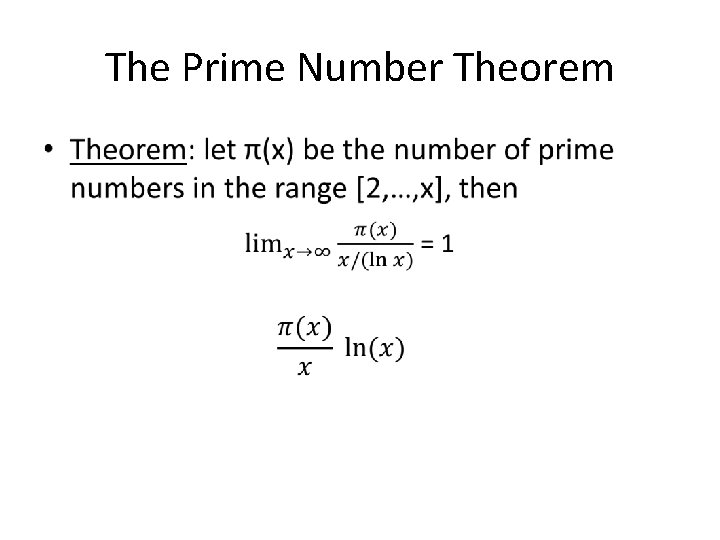 The Prime Number Theorem • 