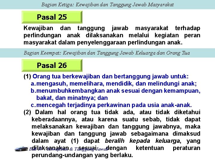 Bagian Ketiga: Kewajiban dan Tanggung Jawab Masyarakat Pasal 25 Kewajiban dan tanggung jawab masyarakat