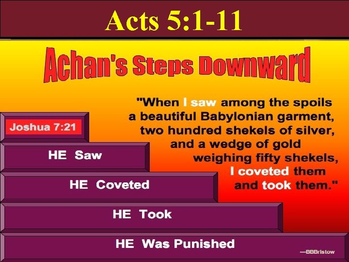 Acts 5: 1 -11 