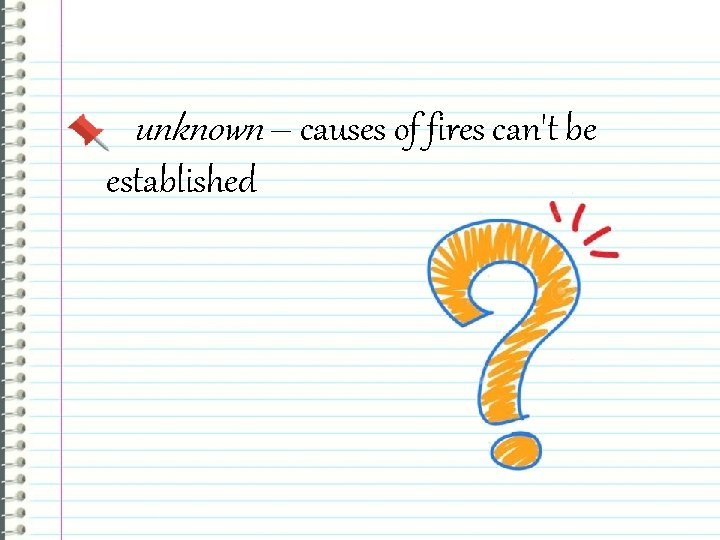 unknown – causes of fires can't be established 