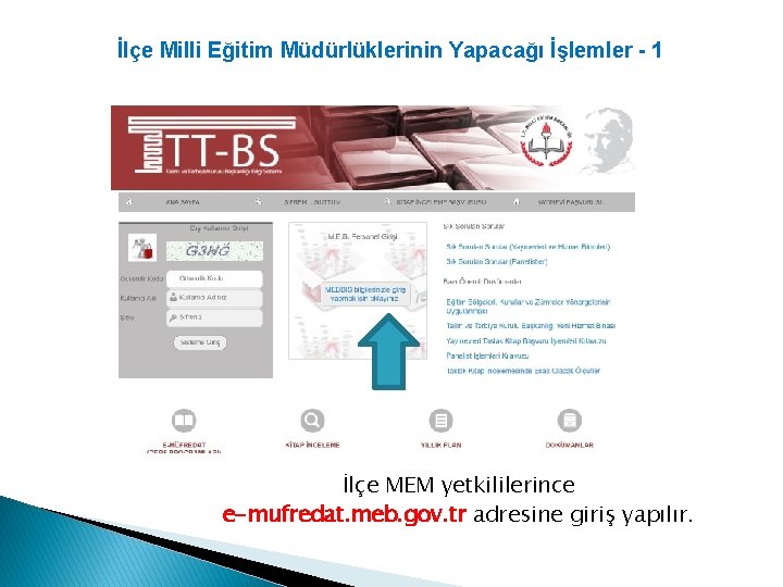 İlçe Milli Eğitim Müdürlüklerinin Yapacağı İşlemler - 1 İlçe MEM yetkililerince e-mufredat. meb. gov.