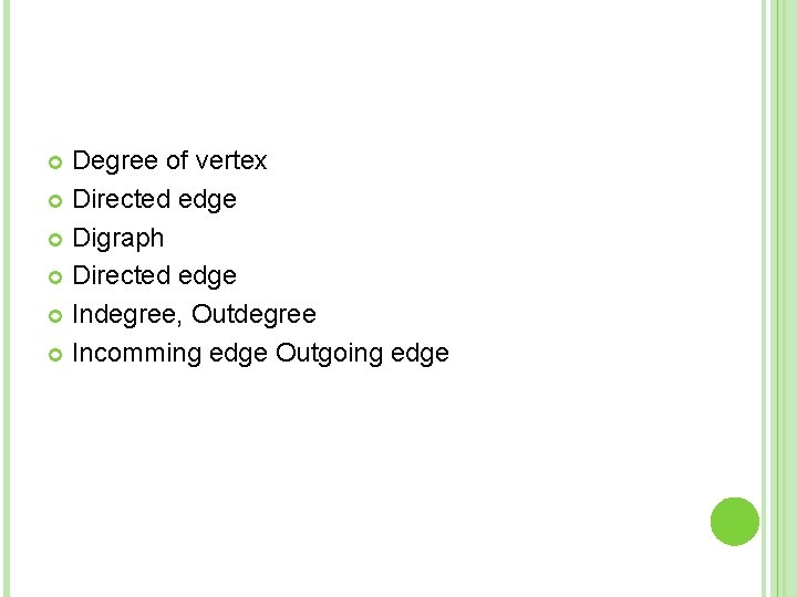 Degree of vertex Directed edge Digraph Directed edge Indegree, Outdegree Incomming edge Outgoing edge