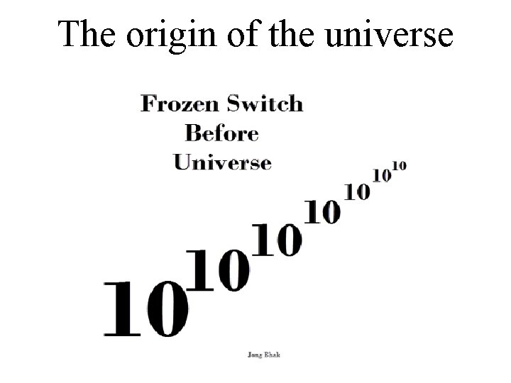The origin of the universe 2021 -10 -18 9 
