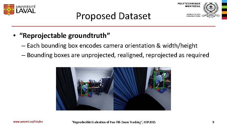 Proposed Dataset • “Reprojectable groundtruth” – Each bounding box encodes camera orientation & width/height