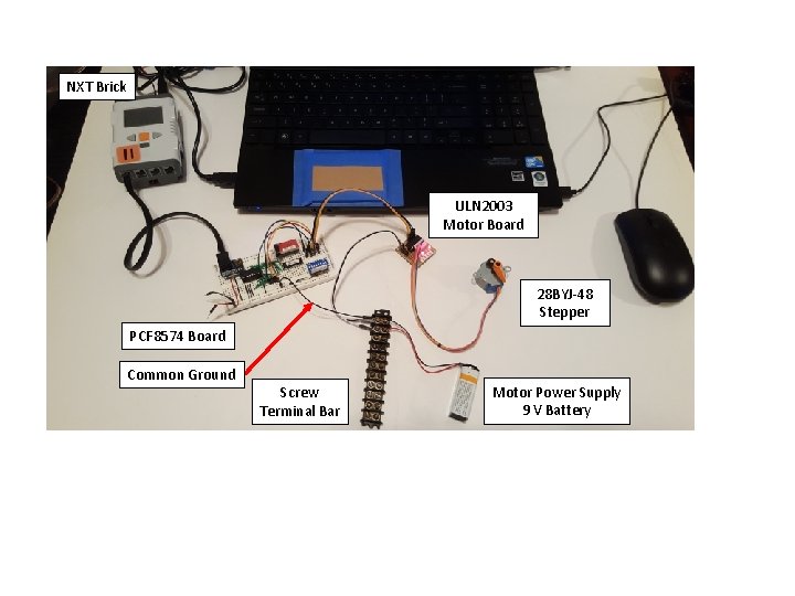 NXT Brick ULN 2003 Motor Board 28 BYJ-48 Stepper PCF 8574 Board Common Ground