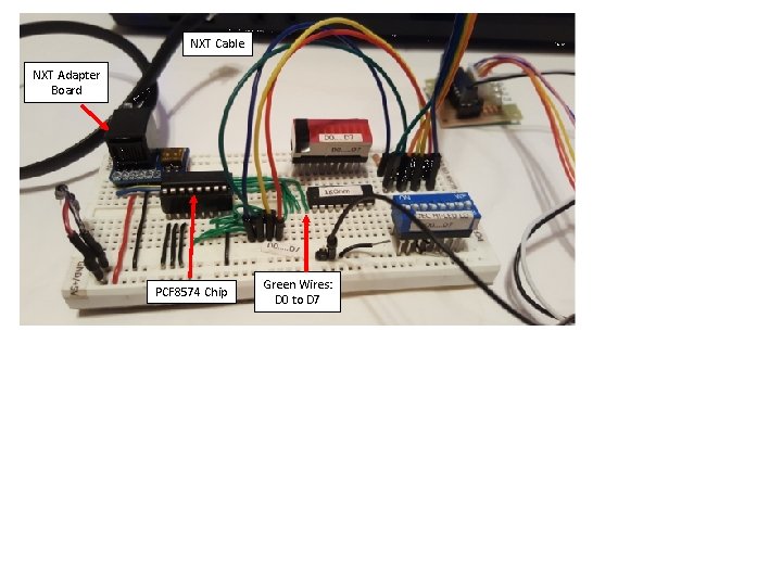 NXT Cable NXT Adapter Board PCF 8574 Chip Green Wires: D 0 to D