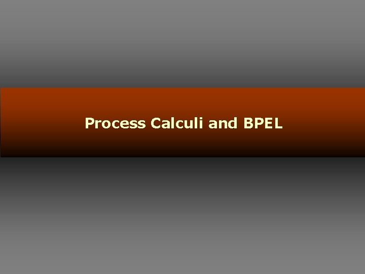 Process Calculi and BPEL 