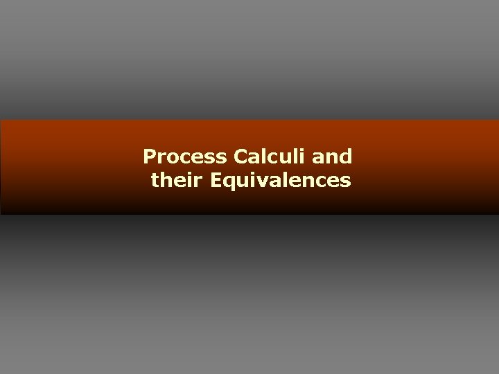 Process Calculi and their Equivalences 