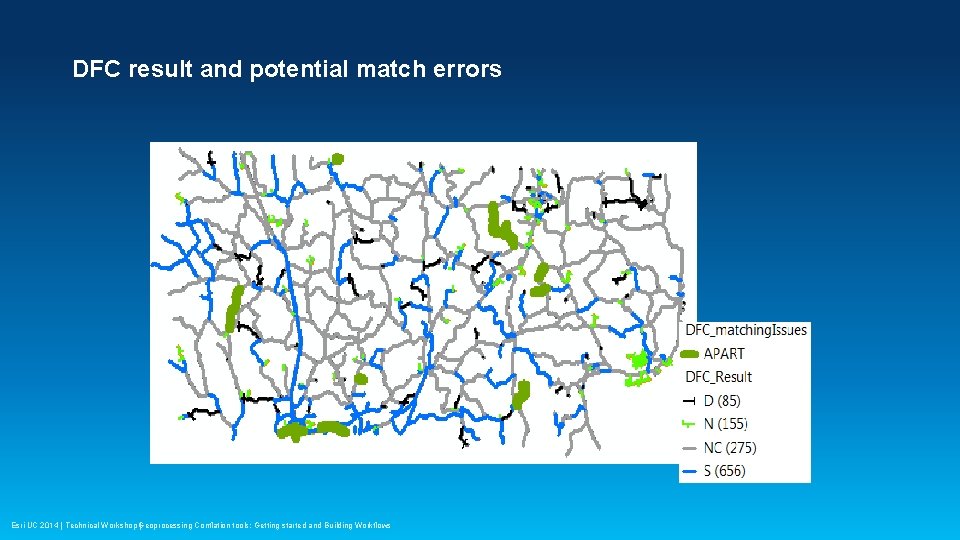 DFC result and potential match errors Esri UC 2014 | Technical Workshop Geoprocessing |