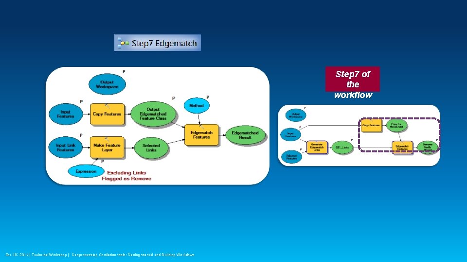 Step 7 of the workflow Esri UC 2014 | Technical Workshop | Geoprocessing Conflation