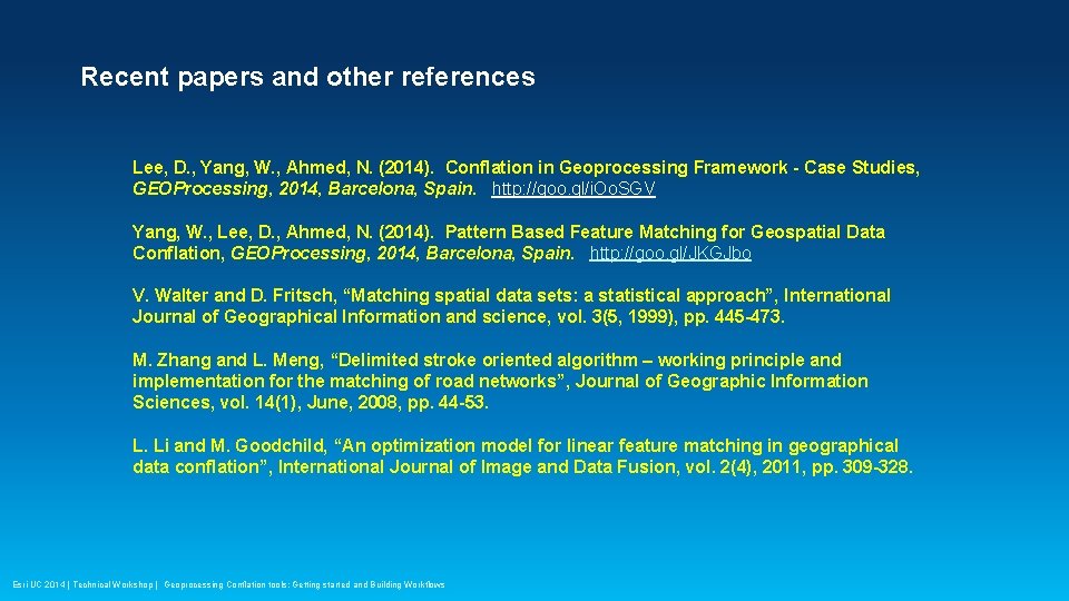 Recent papers and other references Lee, D. , Yang, W. , Ahmed, N. (2014).