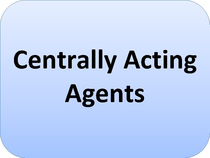 Centrally Acting Agents 
