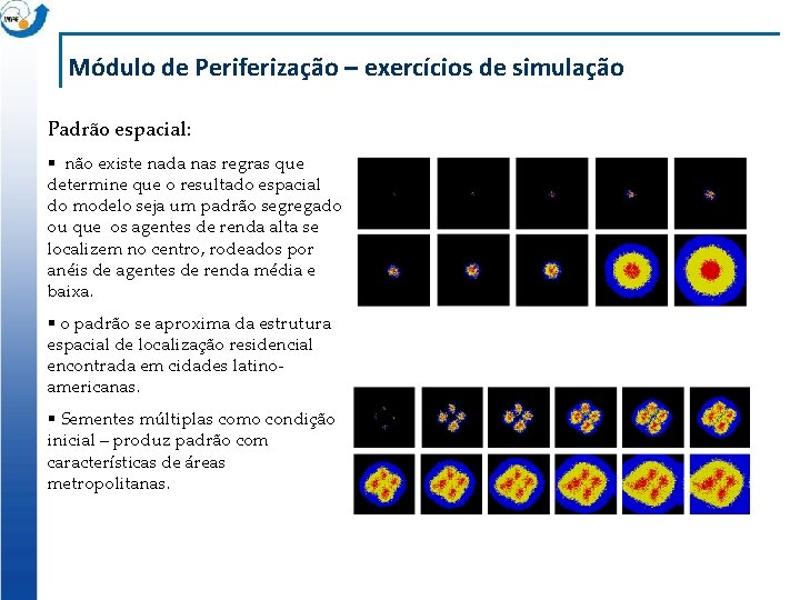 Módulo de Periferização – exercícios de simulação Padrão espacial: § não existe nada nas