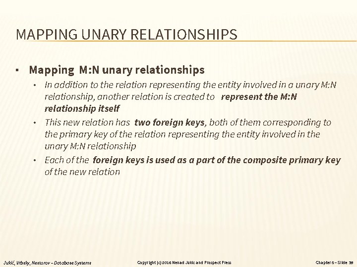 MAPPING UNARY RELATIONSHIPS ▪ Mapping M: N unary relationships • In addition to the