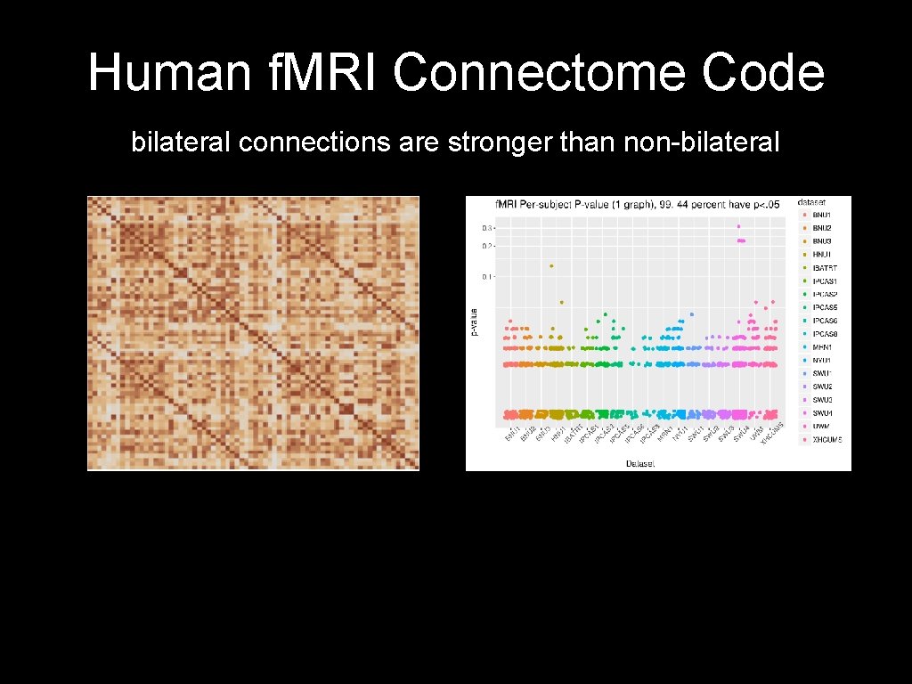 Human f. MRI Connectome Code bilateral connections are stronger than non-bilateral 