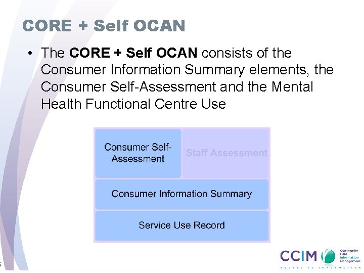 5 CORE + Self OCAN • The CORE + Self OCAN consists of the