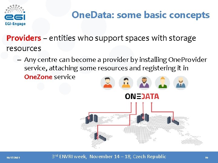 One. Data: some basic concepts Providers – entities who support spaces with storage resources