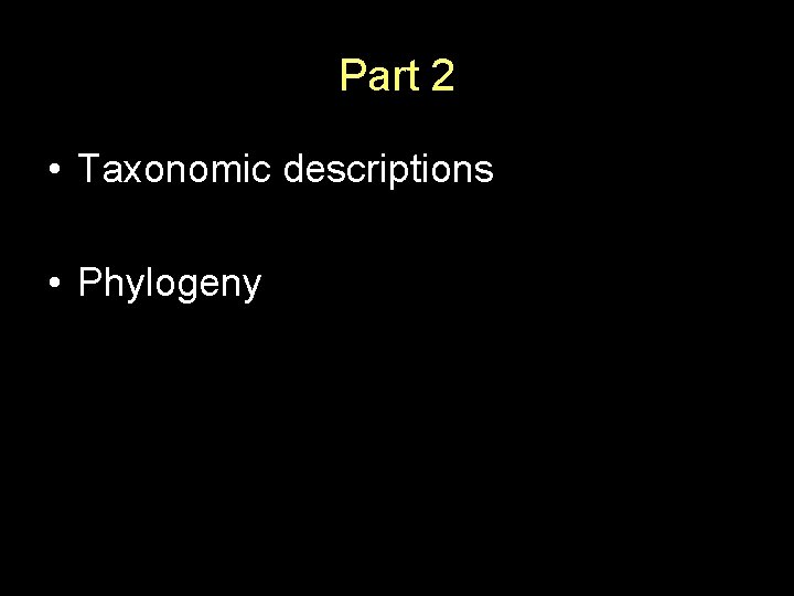 Part 2 • Taxonomic descriptions • Phylogeny 