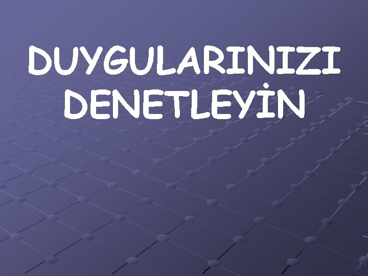 DUYGULARINIZI DENETLEYİN 