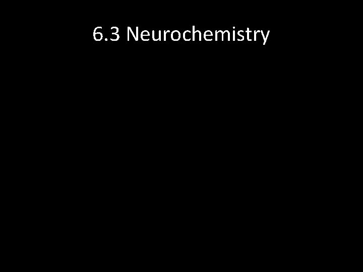 6. 3 Neurochemistry 