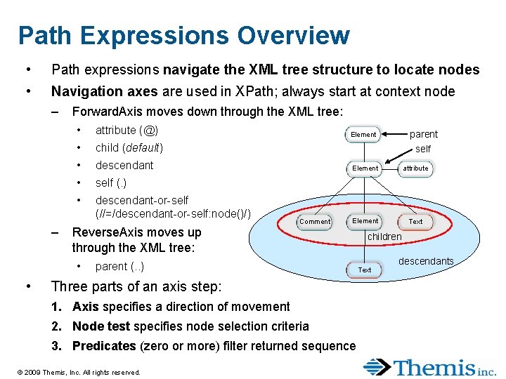 Path Expressions Overview • Path expressions navigate the XML tree structure to locate nodes Path Expressions Overview • Path expressions navigate the XML tree structure to locate nodes