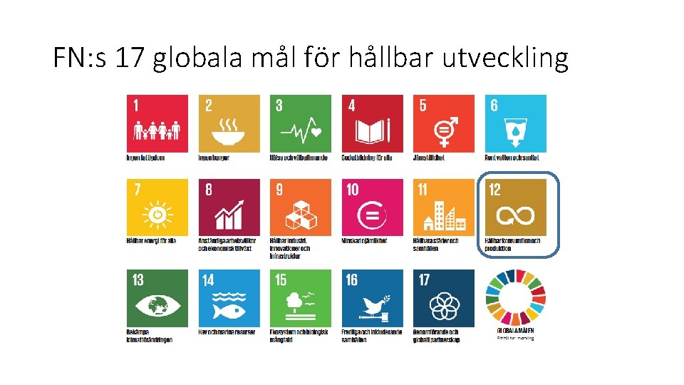 FN: s 17 globala mål för hållbar utveckling 