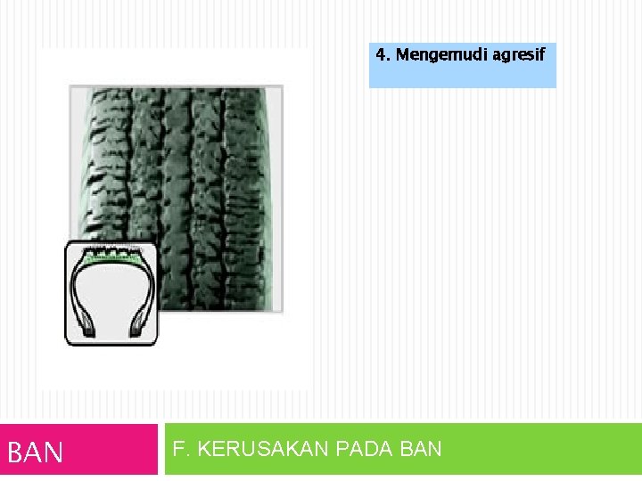 4. Mengemudi agresif BAN F. KERUSAKAN PADA BAN 