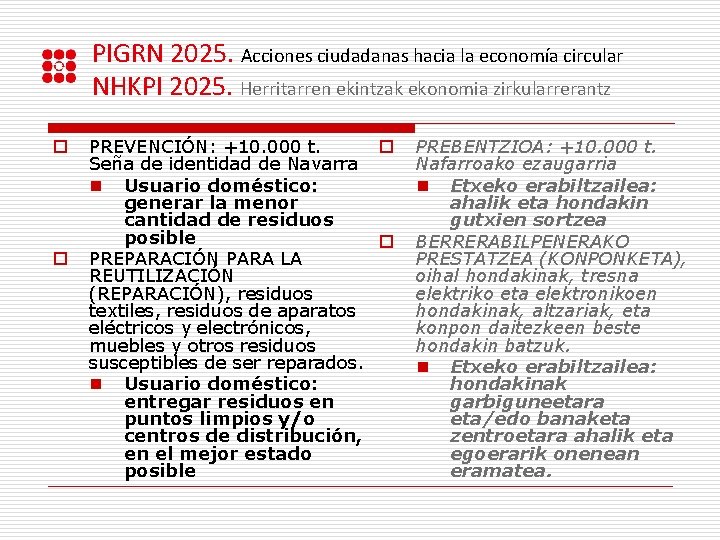 PIGRN 2025. Acciones ciudadanas hacia la economía circular NHKPI 2025. Herritarren ekintzak ekonomia zirkularrerantz
