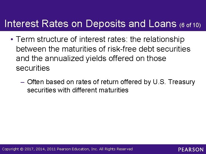 Interest Rates on Deposits and Loans (6 of 10) • Term structure of interest