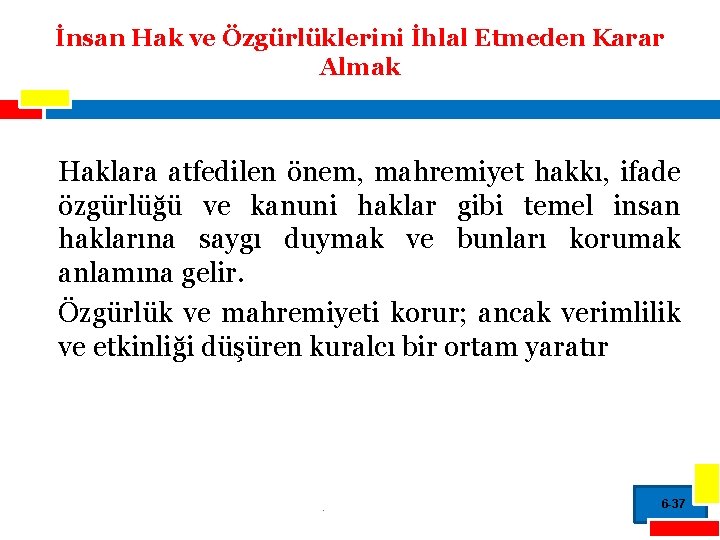 İnsan Hak ve Özgürlüklerini İhlal Etmeden Karar Almak Haklara atfedilen önem, mahremiyet hakkı, ifade