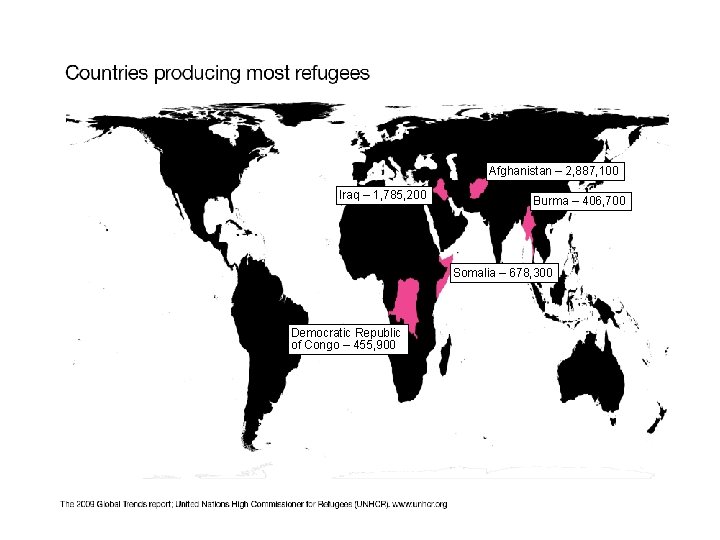 Afghanistan – 2, 887, 100 Iraq – 1, 785, 200 Burma – 406, 700