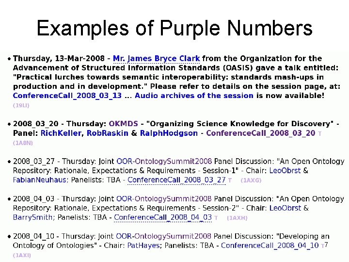 Examples of Purple Numbers 7 