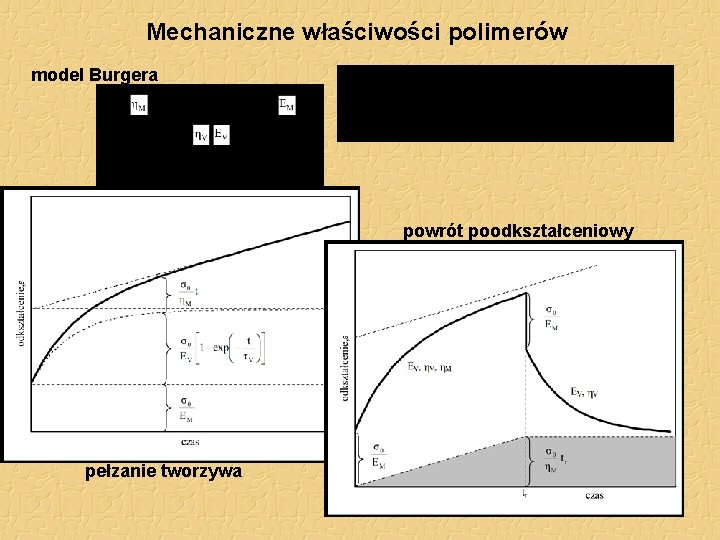 Mechaniczne właściwości polimerów model Burgera powrót poodkształceniowy pełzanie tworzywa 