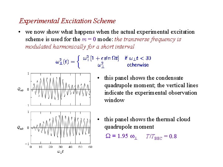 Experimental Excitation Scheme • we now show what happens when the actual experimental excitation