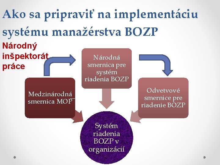 Ako sa pripraviť na implementáciu systému manažérstva BOZP Národný inšpektorát práce Národná smernica pre