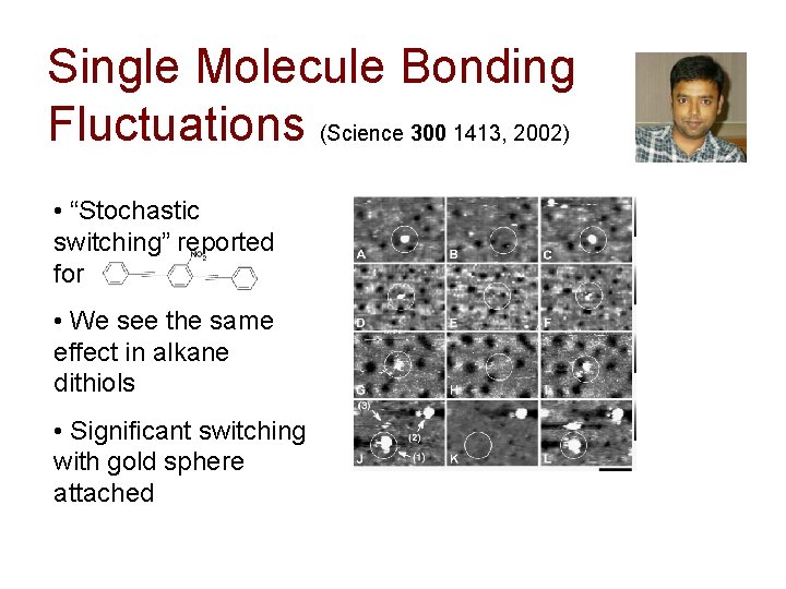 Single Molecule Bonding Fluctuations (Science 300 1413, 2002) • “Stochastic switching” reported for •