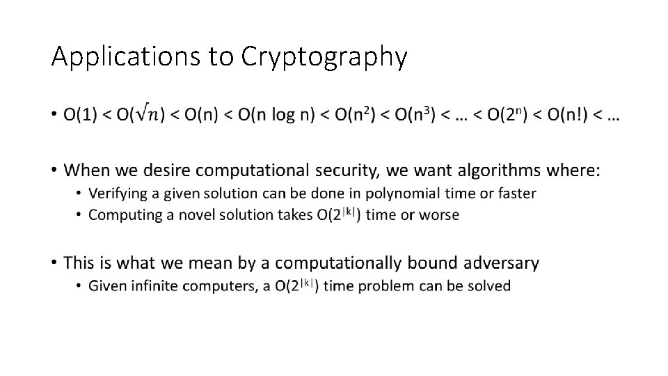 Applications to Cryptography • 