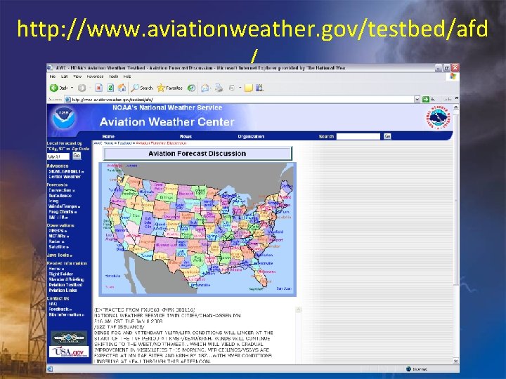 http: //www. aviationweather. gov/testbed/afd / 