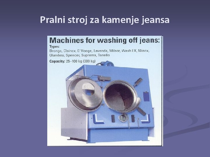 Pralni stroj za kamenje jeansa 