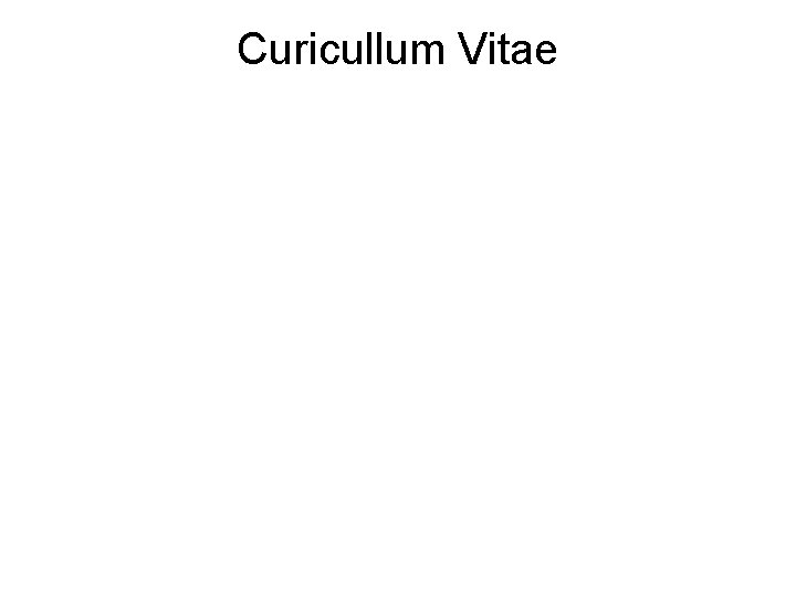 Curicullum Vitae 
