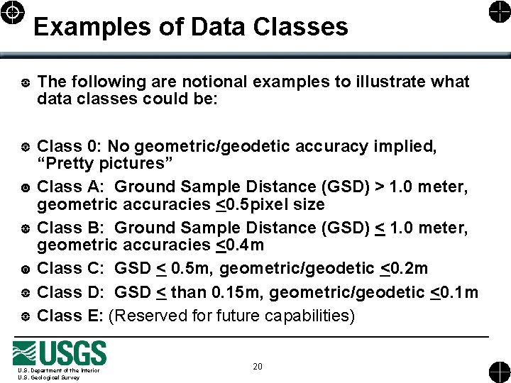 Examples of Data Classes The following are notional examples to illustrate what data classes