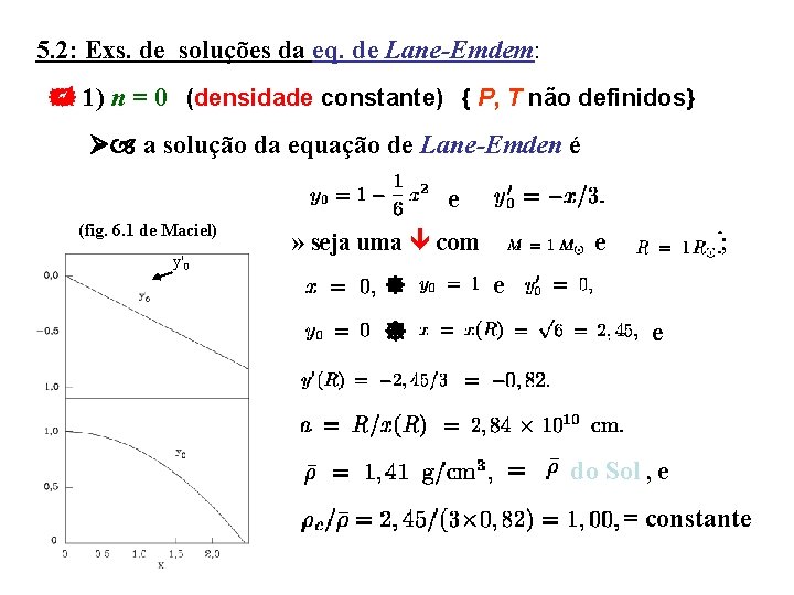 5. 2: Exs. de soluções da eq. de Lane-Emdem: 1) n = 0 (densidade